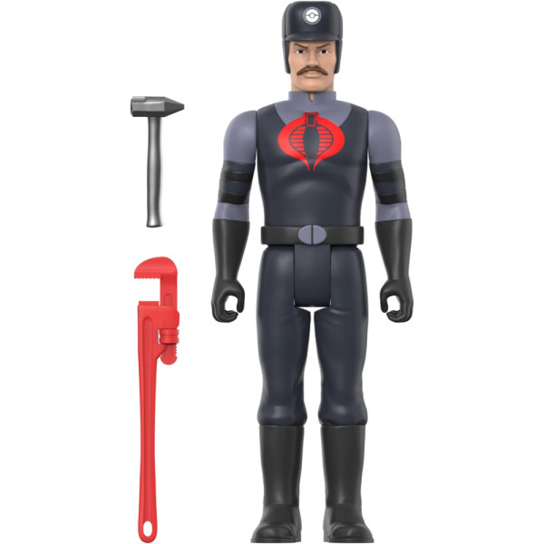 Figura Reaction Gi Joe Cobra Snakeling Factory Worker Mustache Tan