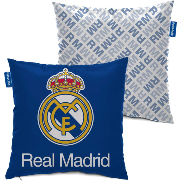 Cojín Real Madrid Doble Cara Siglas 40x40