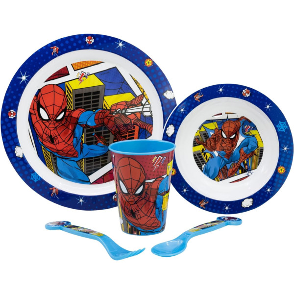 Set de Menaje Para Microondas Spiderman Midnight Flyer 5 Piezas