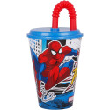 Vaso con Pajita Easy Spiderman Streets 430 ML