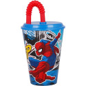Vaso con Pajita Easy Spiderman Streets 430 ML
