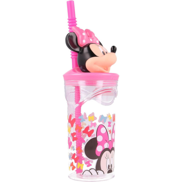 Vaso con Pajita 3D Minnie Mouse So Edgy Bows 430 ML