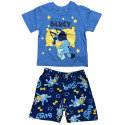 Pijama Manga Corta Bluey Durmiendo Azul Claro y Azul Marino Niño
