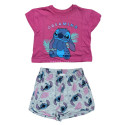 Pijama Manga Corta Stitch Dreaming Fucsia Niña