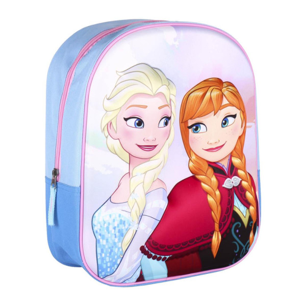 Mochila Guardería 3D Frozen Anna y Elsa Azul Claro
