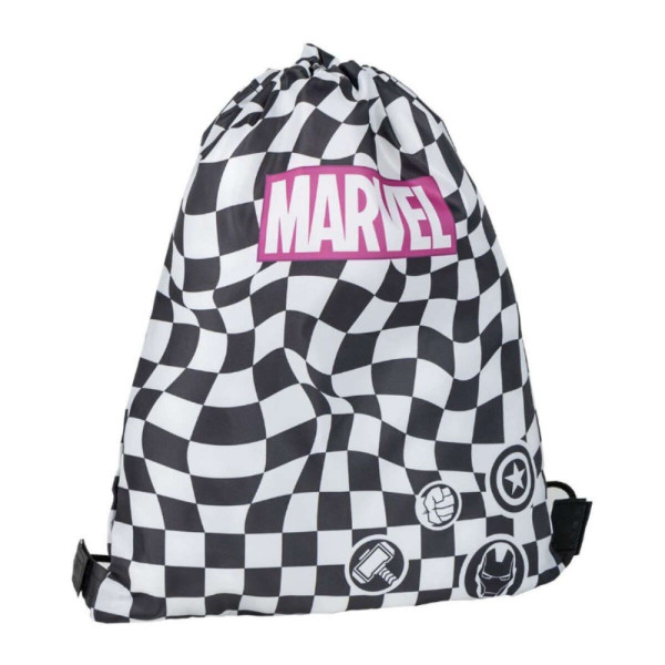 Saquito Escolar Marvel Cuadros 39x30 CM