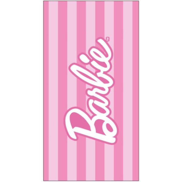 Toalla de Microfibra Barbie a Rayas Logo 140x70