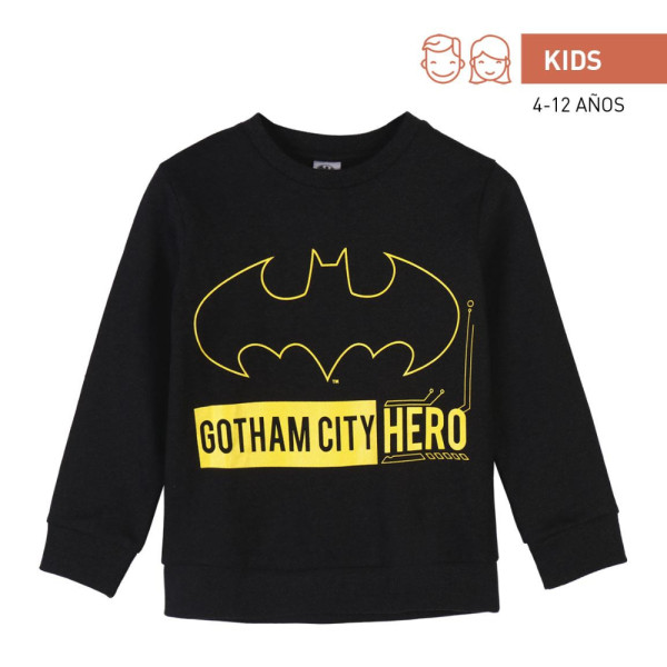 Sudadera sin Capucha Batman Gotham City Negro Junior