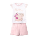 Pijama Manga Corta Peppa Pig Face Rosa Niña