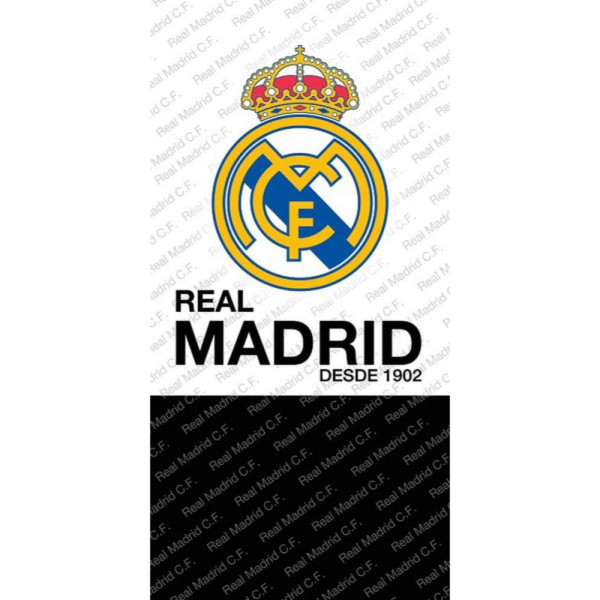 Toalla de Microfibra Real Madrid Blanca y Negra Bicolor 140x70