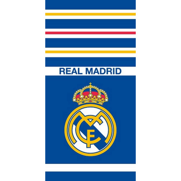 Toalla de Microfibra Real Madrid Azul Rayas Blancas 140x70