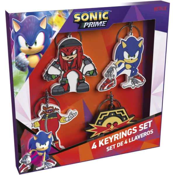 Set 4 Llaveros en Caja Sonic Prime