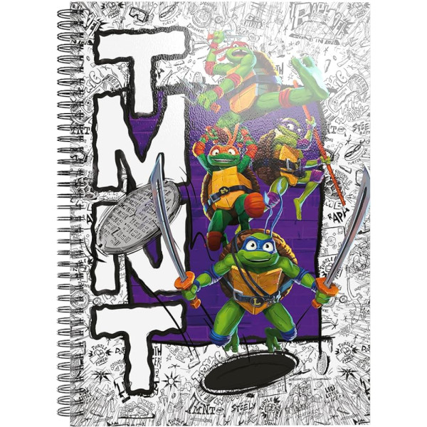 Cuaderno Tortugas Ninja TMNT A4 con Hojas Cuadriculadas