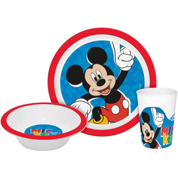 Set de Menaje 3 Piezas Mickey Mouse Letters 