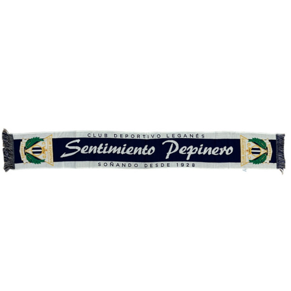 Bufanda CD Leganés Sentimiento Pepinero Blanca y Azul
