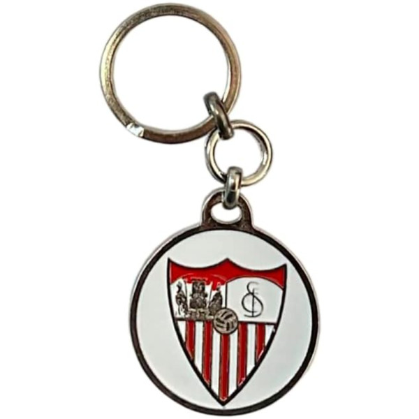 Llavero de Metal Sevilla FC Redondo Blanco