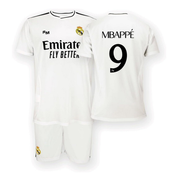 Conjunto Camiseta y Pantalón Real Madrid Mbappe 24/25 Primera Equipación