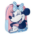 Mochila Guardería 3D Minnie Mouse Azul Claro y Rosa Niña