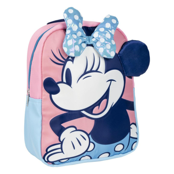 Mochila Guardería 3D Minnie Mouse Azul Claro y Rosa Niña