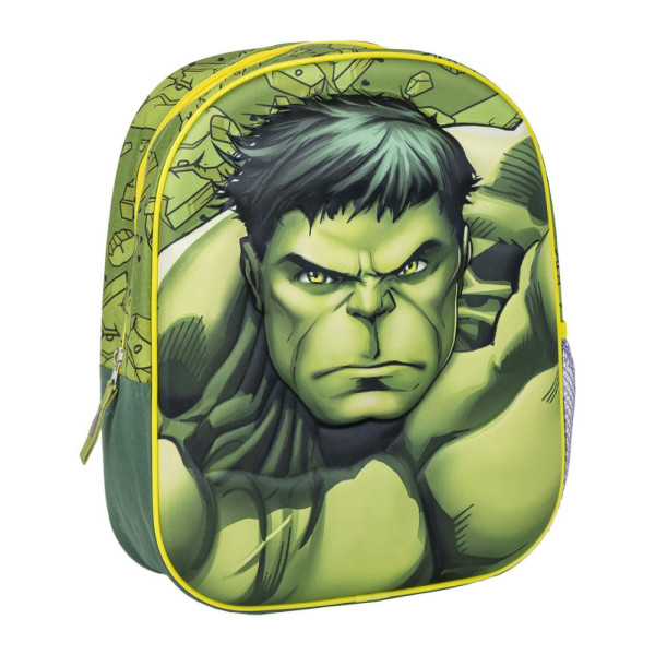 Mochila Guardería 3D Hulk Strong Verde Niño