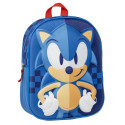 Mochila Guardería 3D Sonic Double Azul Niño