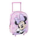 Mochila Trolley con Ruedas Guardería Minnie Mouse Lunares 3D