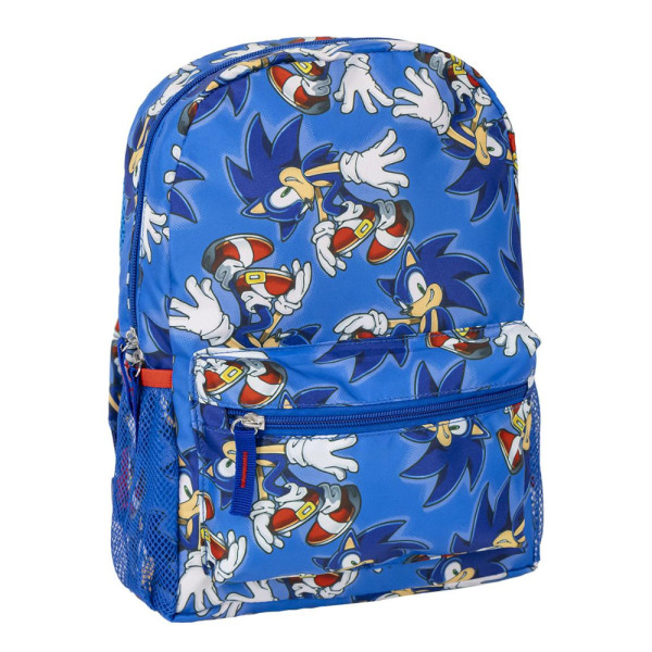 Mochila Infantil con Bolsillo Sonic Run Azul Niño