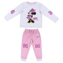 Pijama Velour Manga Larga Minnie Mouse Gris y Rosa Niña