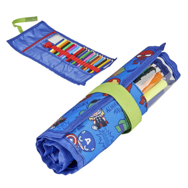 Estuche Portatodo con Material Escolar Avengers Comic