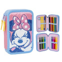 Plumier Doble Minnie Mouse Rosa Happy