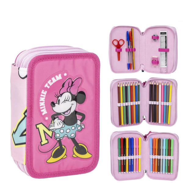 Plumier Triple Minnie Mouse Team Rosa