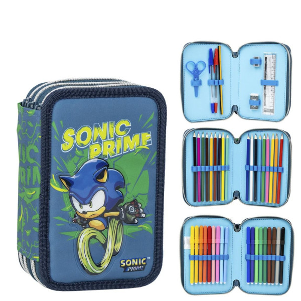 Plumier Triple Sonic Prime Azul Oscuro