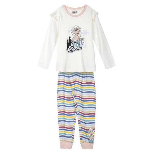Pijama Manga Larga Frozen Elsa Blanco Niña