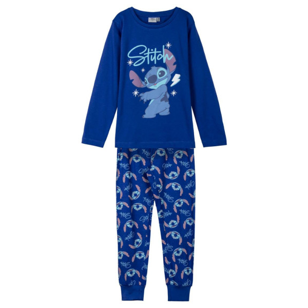 Pijama Manga Larga Stitch Azul Marino Niño