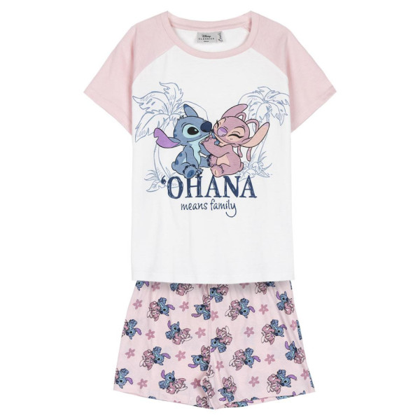 Pijama Manga Corta Stitch Ohana Means Family Niña
