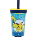 Vaso PP Antivuelco con Pajita de Silicona 370 ML Pokémon Doodle Grip