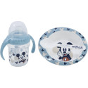 Set 3Pcs Vaso Entrenamiento 250 ML Plato y Cuchara Mickey Mouse Full Of Smiles