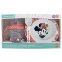 Set 3Pcs Vaso Entrenamiento 250 ML Plato y Cuchara Minnie Mouse Heart Full