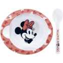 Set Micro Toddler 2 Pcs Cuenco y Cuchara Minnie Mouse Heart Full