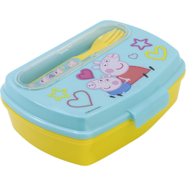Sandwichera Rectangular con Cubiertos Peppa Pig Core 2022