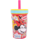 Vaso PP Antivuelco con Pajita de Silicona 370 ML Minnie Mouse Flower Power