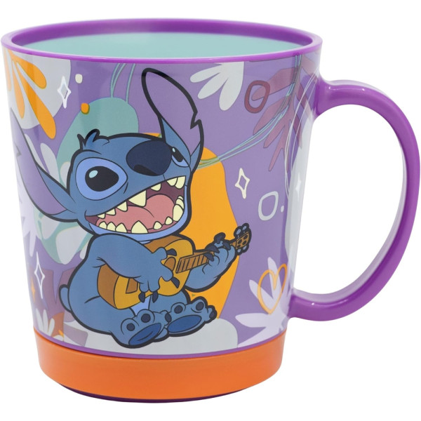 Taza Antivuelco Pp 410 ML Stitch Aloha