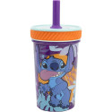 Vaso PP Antivuelco con Pajita de Silicona 370 ML Stitch Aloha
