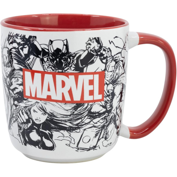 Taza Cerámica Elite 380 ML En Caja Regalo Marvel Pattern 