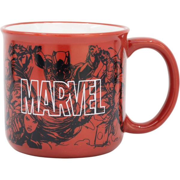 Taza Cerámica Desayuno 400 ML En Caja Regalo Marvel Pattern