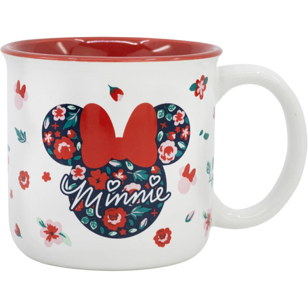 Taza Cerámica Desayuno 400 ML En Caja Regalo Minnie Mouse Gardening 