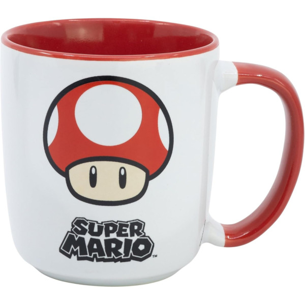 Taza Cerámica Elite 380 ML En Caja Regalo Super Mario 