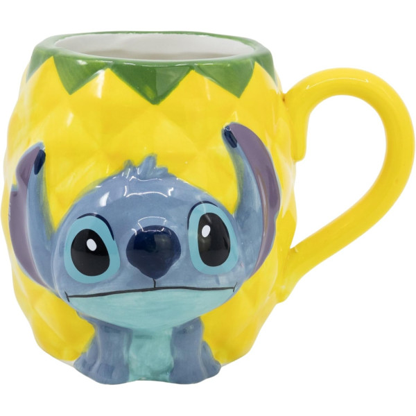 Taza Cerámica 3D En Caja de Regalo Stitch Pineapple 