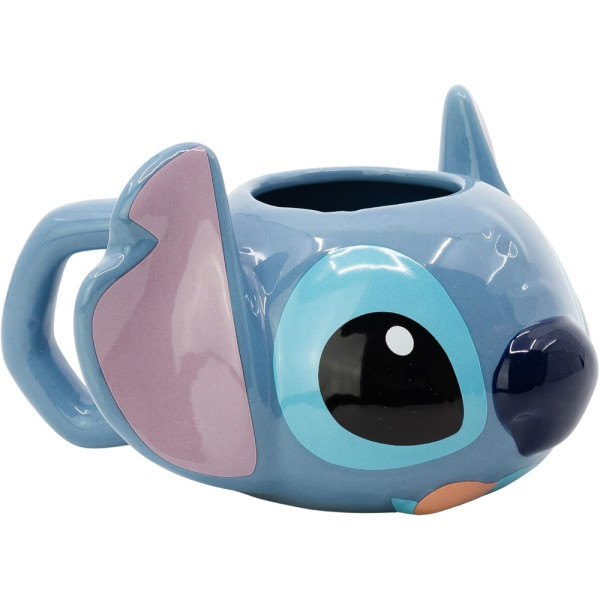 Taza Cerámica 3D 375 ML En Caja Regalo Stitch