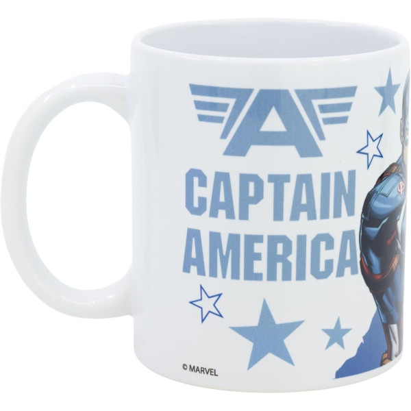 Taza Cerámica Sublimada 325 ML Avengers Capitán América Shield Attack 